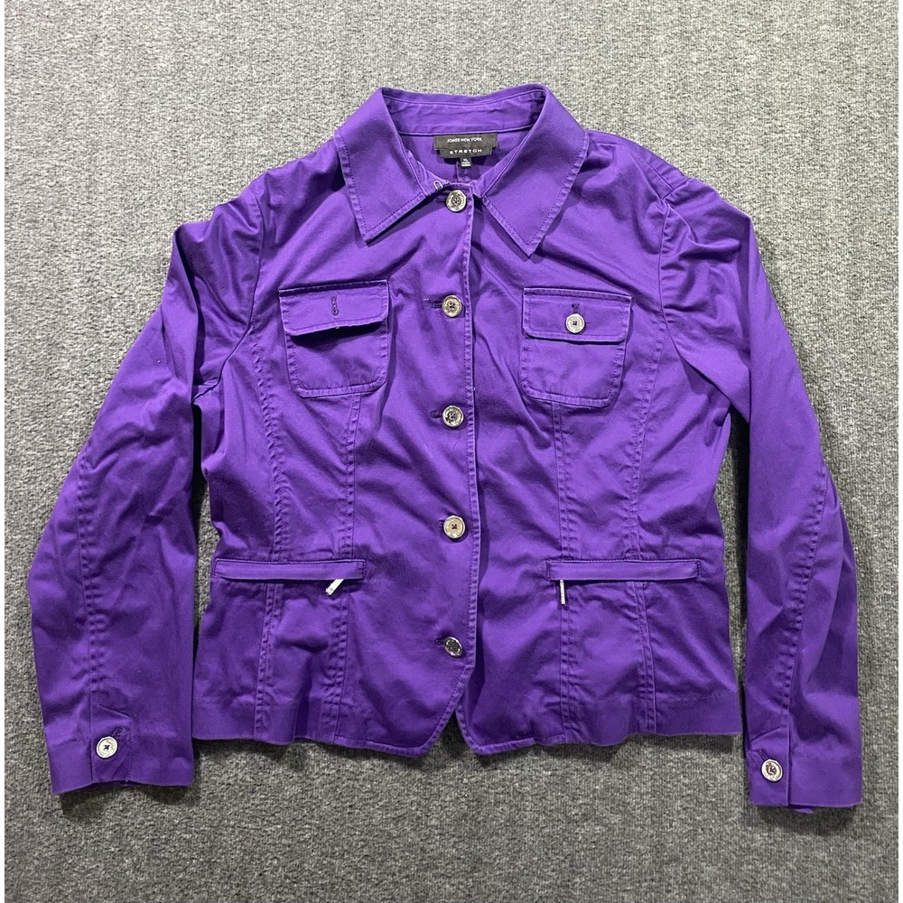 Jones New York Purple Jacket Front Zip/Pockets! Size XL